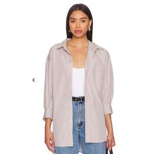 Citizens of Humanity Kayla Shirt in Tailor Grey Stripe size L large